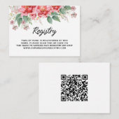 エレガントな花のピンクのブライダルシャワー エンクロージャーカード (正面/裏面)