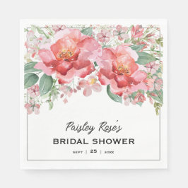 エレガントな花のピンクのブライダルシャワー スタンダードランチョンナプキン