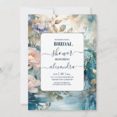 エレガントな花のピーコック・チャイナ・スタイルのウェディングドレス 招待状 (正面)