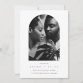 エレガントな花のフォトアーチ ボタニカルウェディング 招待状 (正面)