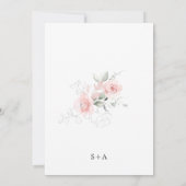 エレガントな花のフレッシュなバラのピンクの植物学 招待状 (裏面)