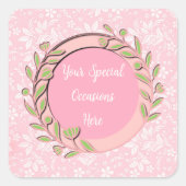 エレガントな花のフレーム: あらゆるシーンに スクエアシール (正面)