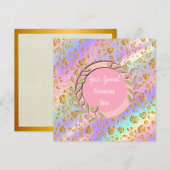 エレガントな花のフレーム: あらゆるシーンに 招待状 (正面/裏面)