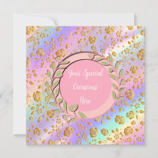 エレガントな花のフレーム: あらゆるシーンに 招待状 (正面)