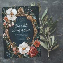 エレガントな花のフレーム ヴィンテージ ウェディング 婚約 オーダーメイド