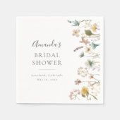 エレガントな花のブライズシャワー スタンダードカクテルナプキン (正面)