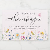 エレガントな花のブライズシャワー スパークリングワインラベル (シングルラベル)