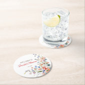 エレガントな花のブライズシャワー ラウンドペーパーコースター (インサイチュ)