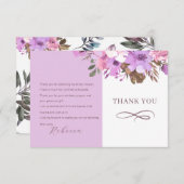 エレガントな花のブライダルシャワーのフラットな感謝カード サンキューカード (正面/裏面)