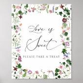 エレガントな花のブライダルシャワーのポスター　愛は甘い ポスター (正面)