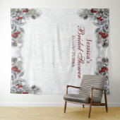 エレガントな花のブライダルシャワーの写真撮影用背景 タペストリー (インサイチュ(横))