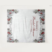 エレガントな花のブライダルシャワーの写真撮影用背景 タペストリー (正面(横))