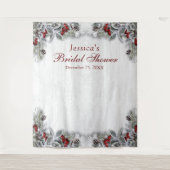 エレガントな花のブライダルシャワーの写真撮影用背景 タペストリー (正面)