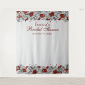 エレガントな花のブライダルシャワーの写真撮影用背景 タペストリー (正面)
