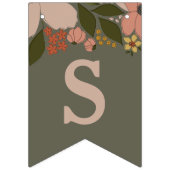 エレガントな花のブライダルシャワーフラグバナー バンティングフラッグ (第2の旗)