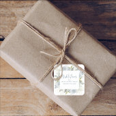 エレガントな花のブライダルシャワーラベル ダスティーブルーのバラ スクエアシール