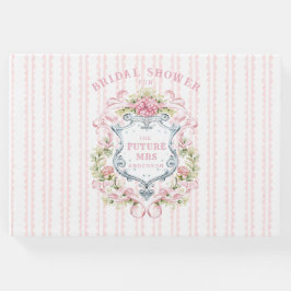 エレガントな花のブライダルシャワーロゴ ゲストブック