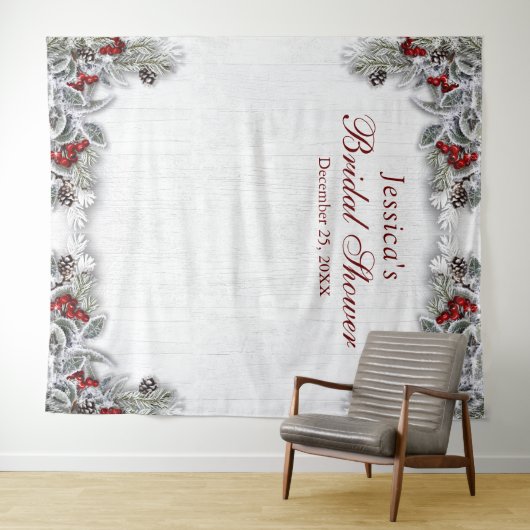 エレガントな花のブライダルシャワー写真撮影用背景 タペストリー (インサイチュ(横))