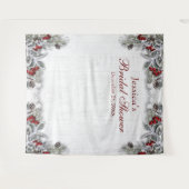 エレガントな花のブライダルシャワー写真撮影用背景 タペストリー (正面(横))