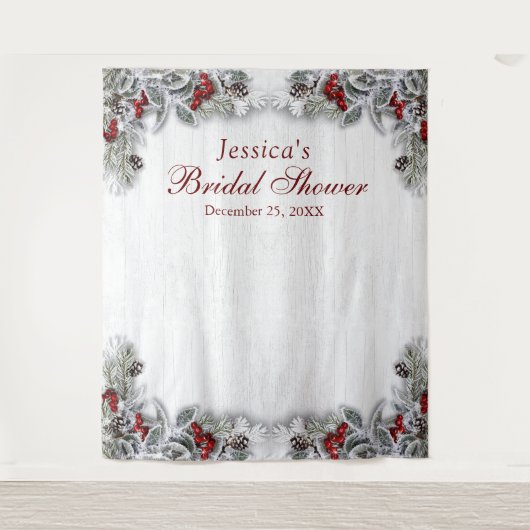 エレガントな花のブライダルシャワー写真撮影用背景 タペストリー (正面)