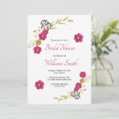 エレガントな花のブライダルシャワー招待状 招待状 (スタンド正面)