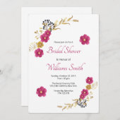 エレガントな花のブライダルシャワー招待状 招待状 (正面/裏面)