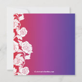 エレガントな花のブライダルシャワー招待状 紫 招待状 (裏面)