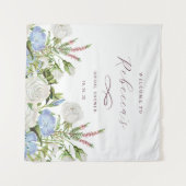 エレガントな花のブライダルシャワー タペストリー (正面(横))