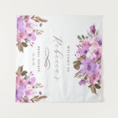 エレガントな花のブライダルシャワー タペストリー (正面(横))