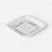 エレガントな花のブライダルシャワー ダスティーローズ ペーパープレート (傾斜あり)