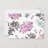 エレガントな花のブライダルシャワー フラット ありがとうカード サンキューカード (裏面)