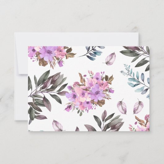 エレガントな花のブライダルシャワー フラット ありがとうカード サンキューカード (裏面)