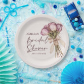 エレガントな花のブライダルシャワー ペーパープレート (パーティー)