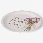 エレガントな花のブライダルシャワー ペーパープレート (アングル)