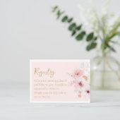エレガントな花のブライダルシャワーQRコードレジストリー エンクロージャーカード (スタンド正面)