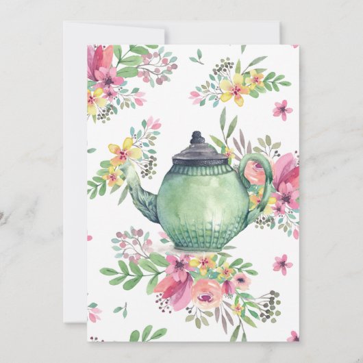 エレガントな花のブライダルティーパーティー 招待状 (裏面)