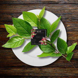 エレガントな花のブラックフラワー写真封入カード エンクロージャーカード