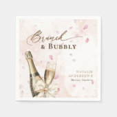 エレガントな花のブランチ＆バブル ブライダルシャワー スタンダードカクテルナプキン (正面)