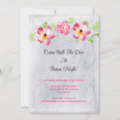 エレガントな花のブンコパーティーの女の子の夜 招待状 (裏面)