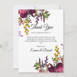 エレガントな花のブーケ サンキューカード