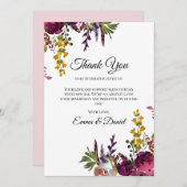 エレガントな花のブーケ サンキューカード (正面/裏面)