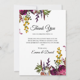 エレガントな花のブーケ サンキューカード