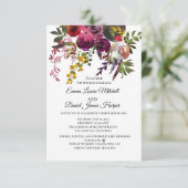 エレガントな花のブーケ 招待状 (スタンド正面)