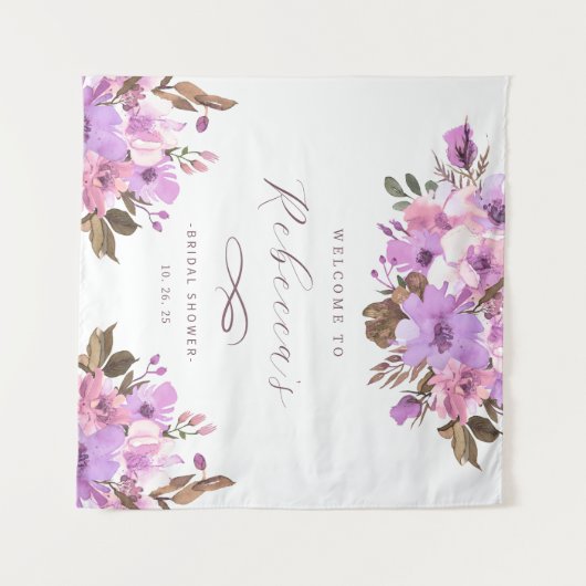 エレガントな花のプリンセスシャワー タペストリー (正面(横))