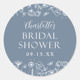 エレガントな花のプリンセスシャワー ラウンドシール