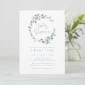 エレガントな花のベビーシャワー 招待状 (スタンド正面)