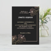 エレガントな花のペタル ウェディング 招待状 (スタンド正面)