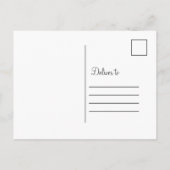 エレガントな花のボタニカル ローズ ウェディング サンクスノート ポストカード (裏面)