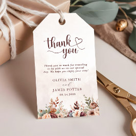 エレガントな花のボヘミアンスタイルのウェディングサンクス ギフトタグ