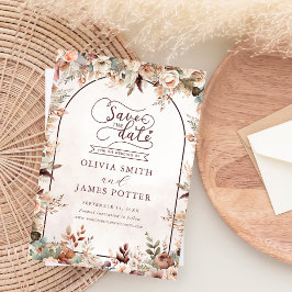 エレガントな花のボヘミアンベディング セーブザデート